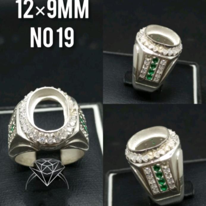 Cincin Emban Perak Semi microsetting zircon
