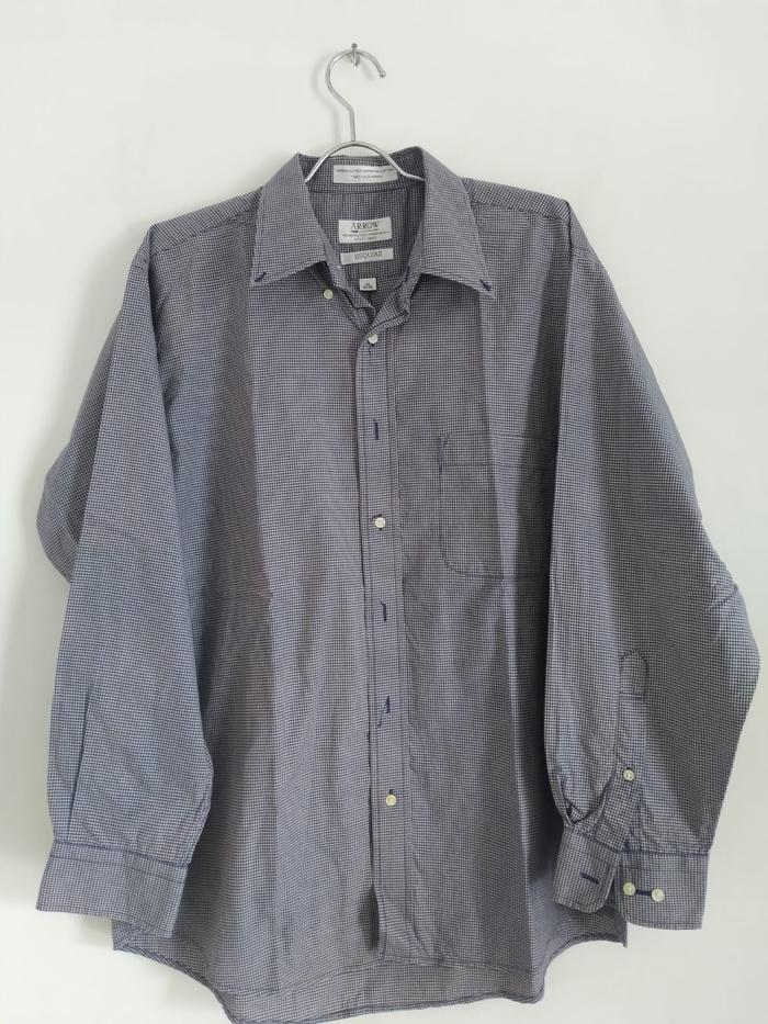 Kemeja Pria Lengan Panjang warna Ungu merk Arrow Preloved 0010