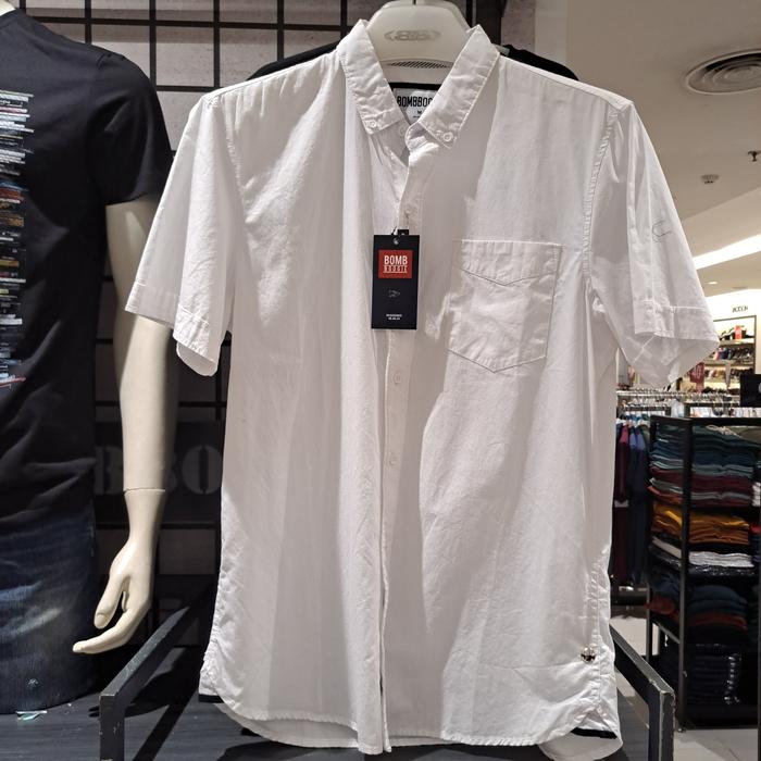 Kemeja pria BOMBBOOGIE original putih polos 22785B5OW