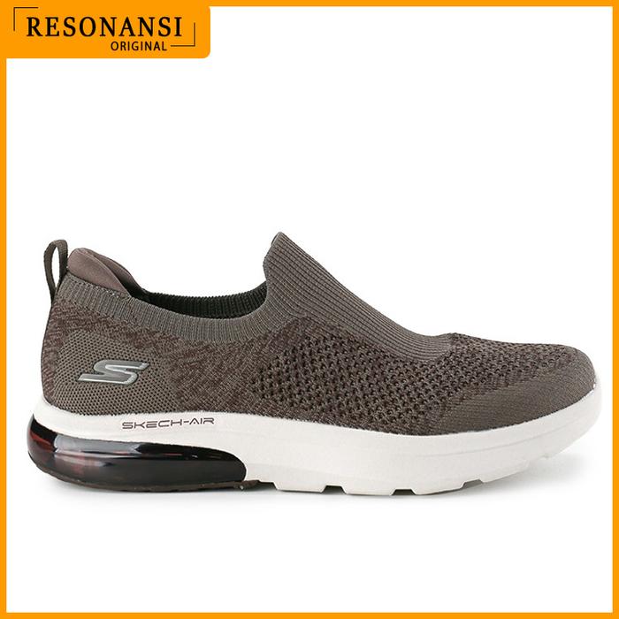 SEPATU PRIA TERBARU SKECHERS ORIGINAL SLIP ON GO WALK AIR 2.0 TAUPE