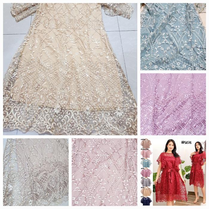 dress tile brokat jumbo/dress tile brokat kondangan/dress pesta