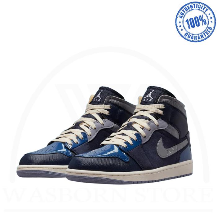" AIR JORDAN 1 MID SE CRAFT OBSIDIAN FRENCH BLUE ASHEN SLATE WHITE "