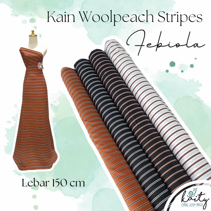 Bahan Kain Wolfis woolpeach motif bunga Fabiola