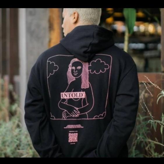 UNTOLD X MONAVERSE - MONA LOGO HOODIE BLACK - Sweater Hitam