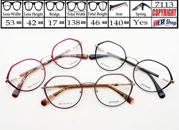 kacamata original ATTITUDE cat eye metal frame kacamata minus korea