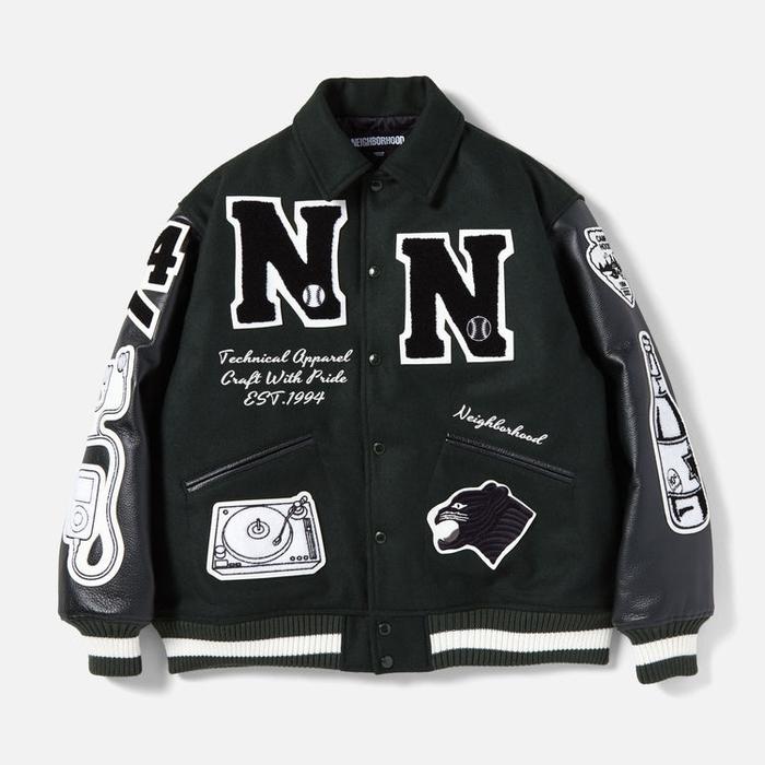 Neighborhood Stadium JK. WO Varsity Jacket "Black" Original BNIPWT