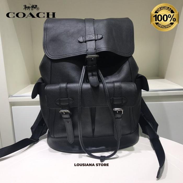COACH HUDSON LEATHER BACKPACK FULL BLACK