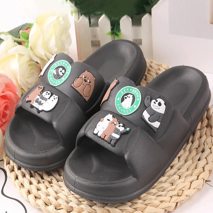 Nocturnal- Sandal Selop Karet Jelly Panda Bear Masha Lucu Pria Wanita