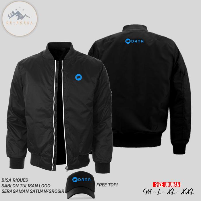 Jaket Dana - Jaket Bomber logo dana free topi