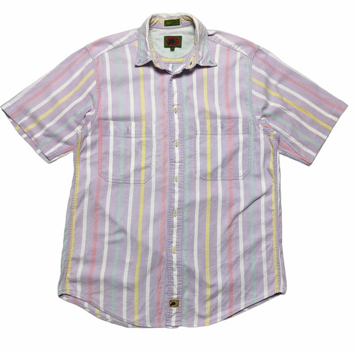 Kemeja Vintage Boston Traders Stripe Multicolor Double Pocket Shirt