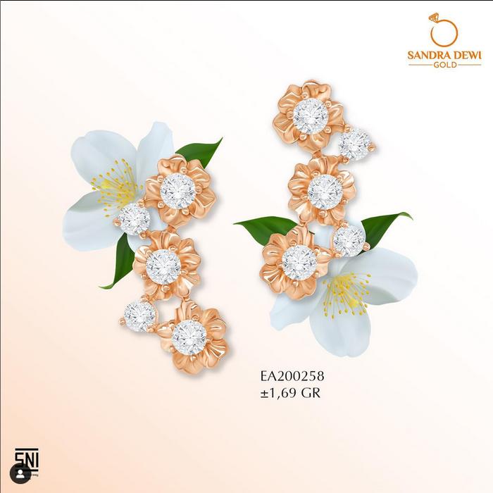 GIWANG ANTING TUSUK EMAS SANDRA DEWI GOLD JASMINE COLLECTIONS BUNGA