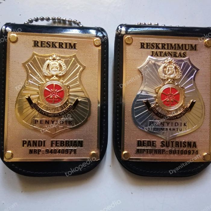 custom dompet kalung lencana polisi name tag penyidik reskrim resmob