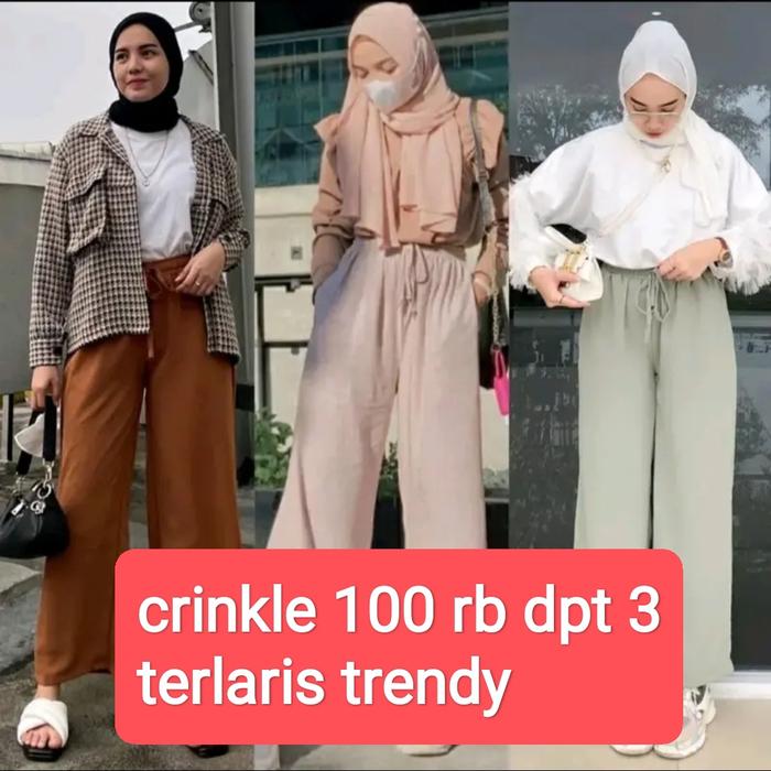 celana kulot wanita cringkle ramayana termurah