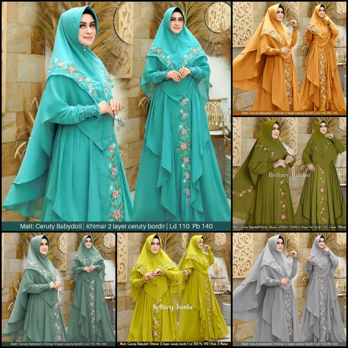 swaro syari gamis set khimar