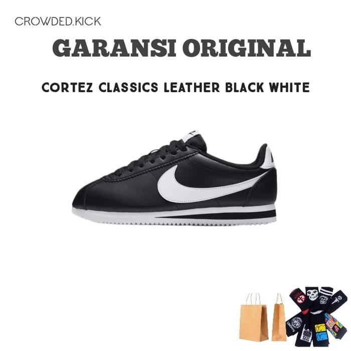 Cortez Classics Leather Black White Original 100%
