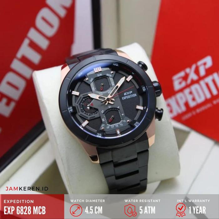 Jam Tangan Expedition 6828 E6828 E 6828 Pria Stainless Steel Original