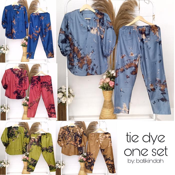 BATIK INDAH One Set Baby Doll Tie Dye Rayon Remaja Dewasa
