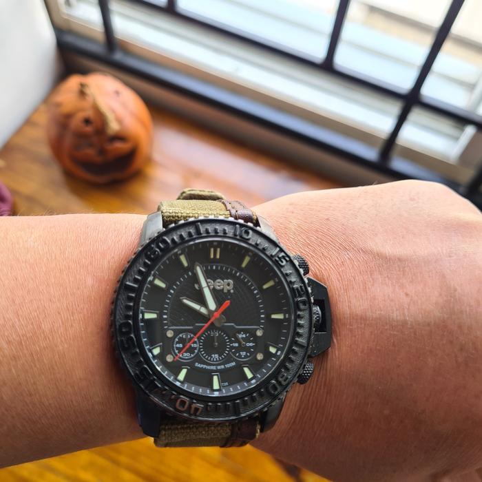 PRELOVED JAM TANGAN JEEP BLACK ARMY EDITION ORIGINAL