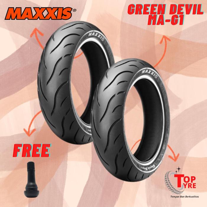 BAN MOTOR RING 14 SEPASANG MAXXIS GREEN DEVIL 90/80-14 & 100/80-14