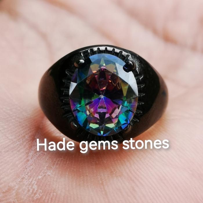 Natural batu mystique quartz multi colour rainbow super kualitas
