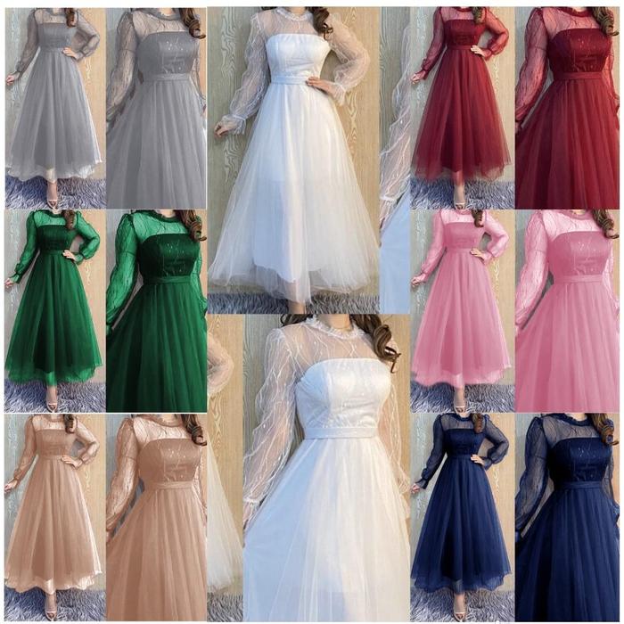 Dress kondangan wedding dress Korean style/ DRESS JEJENIA TILE / DRESS