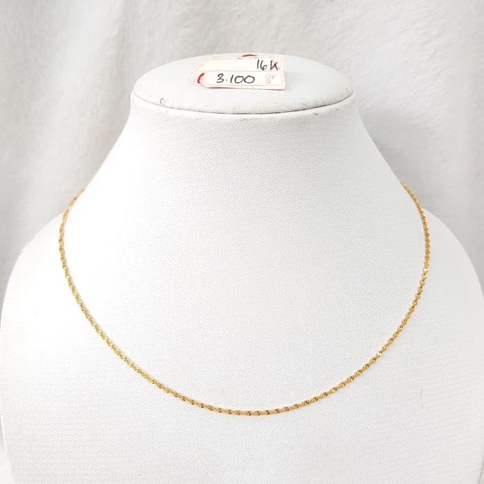 KL625J143J Kalung model plintiran emas kuning asli 3.100gr 42,9cm 16k