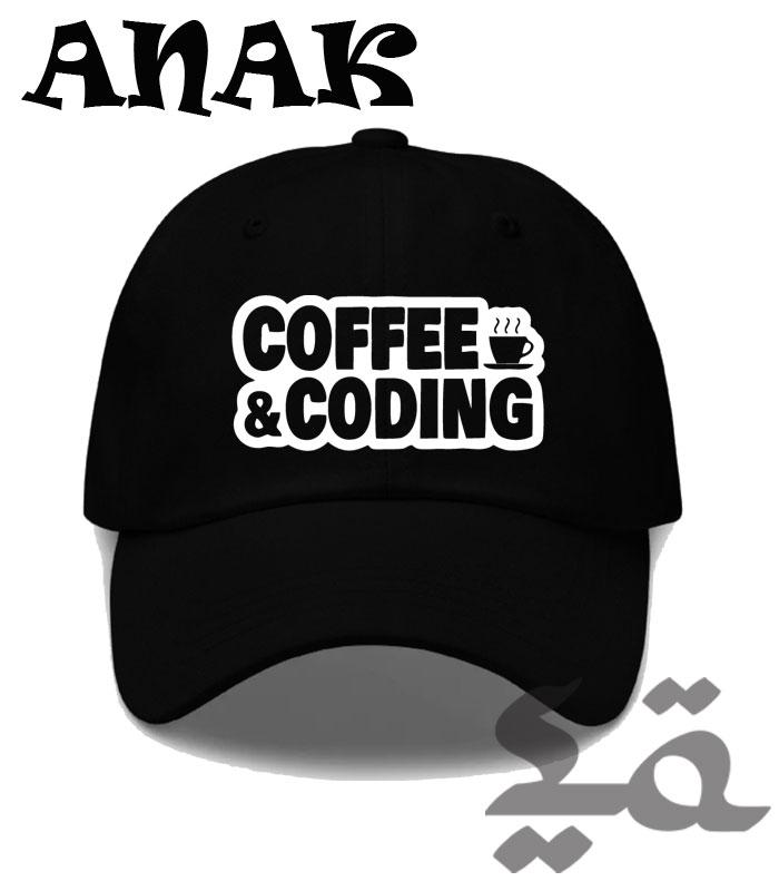 Topi baseball caps Anak unisex coffee and coding
