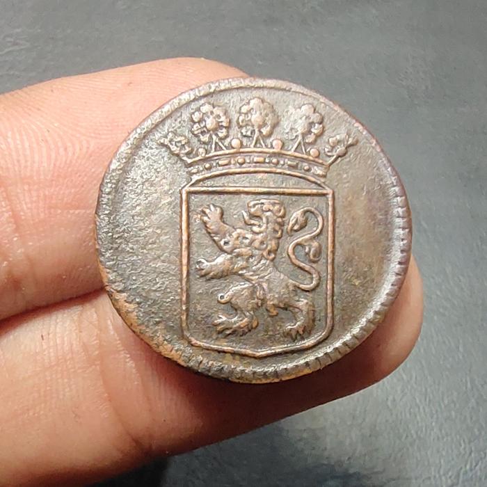koin VOC 1 duit 1744 kondisi detail bagus
