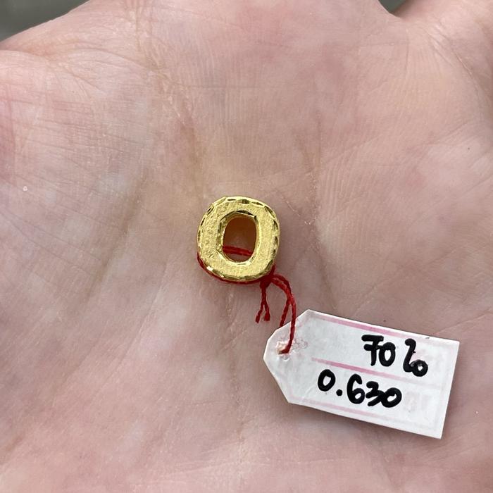 Liontin huruf O - liontin gelang inisial huruf O emas 16k 700
