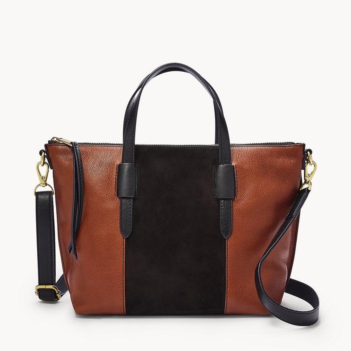 Fossil Skylar Satchel Brown Black