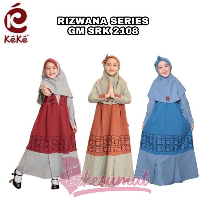 Kekesumut GM SRK 2110/2108 Rizwana Series Baju Gamis Anak Keke Busana