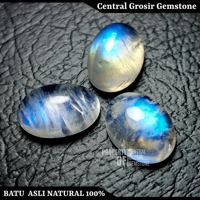 Batu Biduri Bulan Air Laut Natural Moonstone Kristal Asli Alam