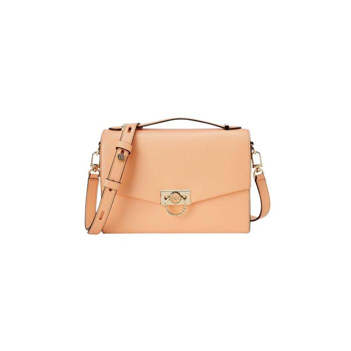 Tas Wanita Branded MK Hendrix Medium Leather Crossbody Bag - Cantaloupe