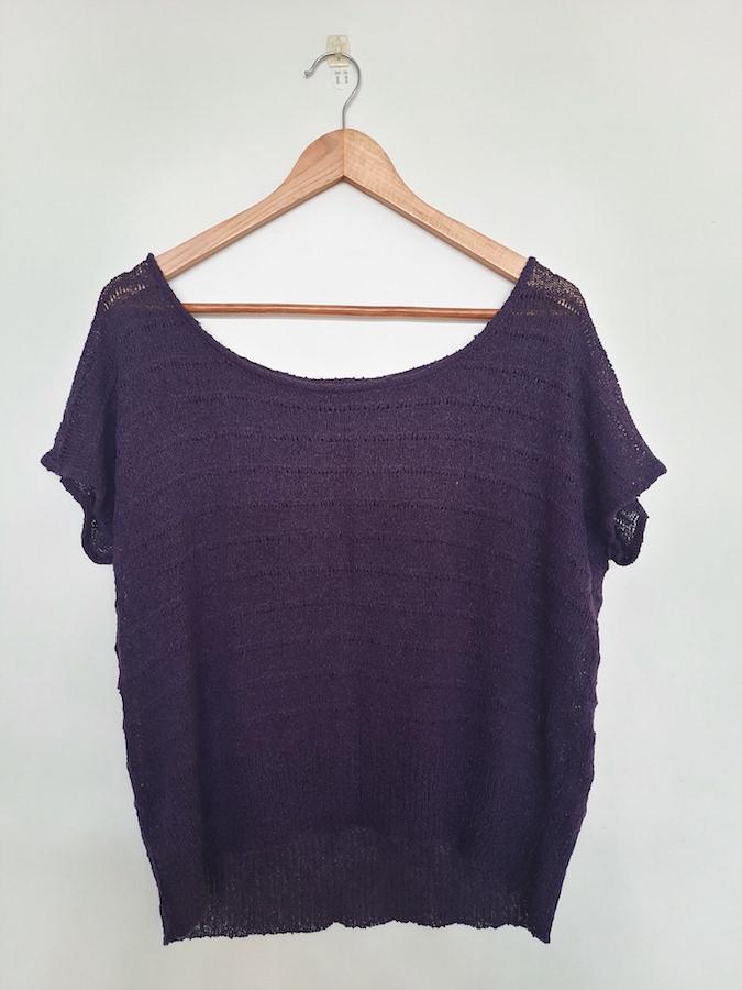 Top Outer Rajut Ungu Wanita