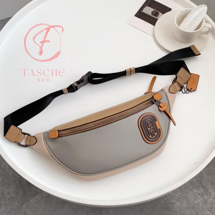 TAS PRIA COACH RIVINGTON BELT BAG IN COLOR BLOCK WITH COACH PATCH 959