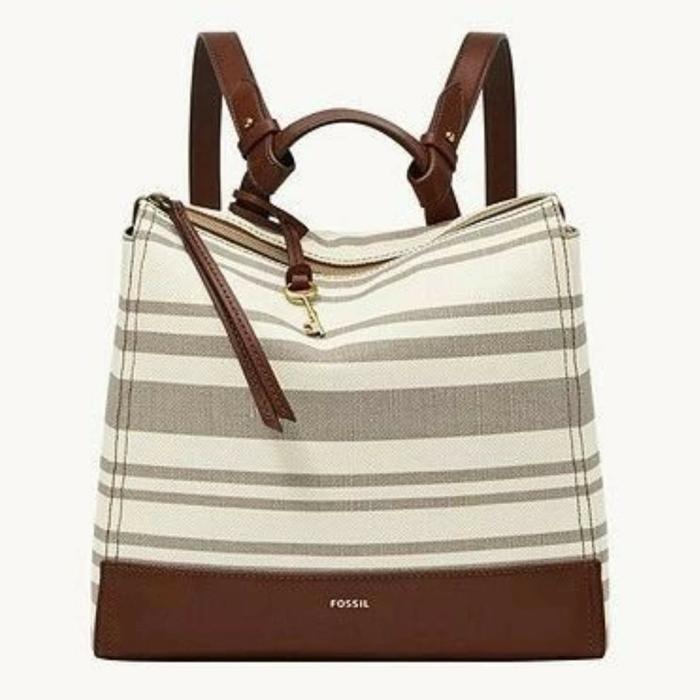 tasFOSSIL elina backpack small stripe neutral