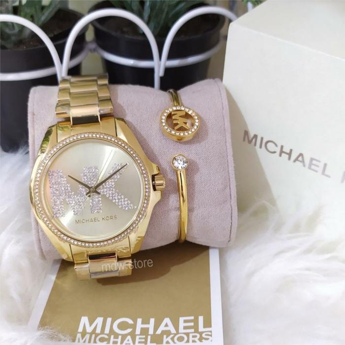 Set Gelang Jam Tangan MK Wanita Original