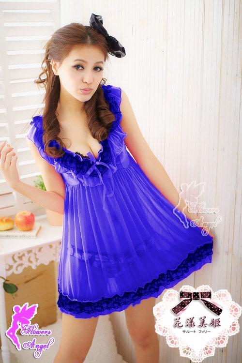 Flower Angel Lingerie Murah 2115 Blue Big Size Jumbo Premium Sleepwear