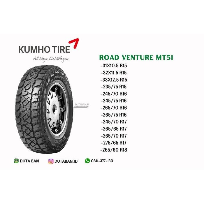 Ban Mobil Offroad 245 70 R16 16 Kumho Road Venture MT MT51