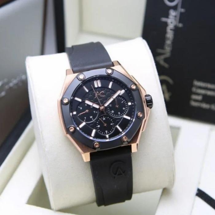 Jam Tangan Wanita Original Alexandre Christie AC9601BF Rubber