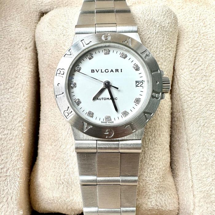 Jual Jam Tangan Bvlgari Automatic Diamond white logo dial
