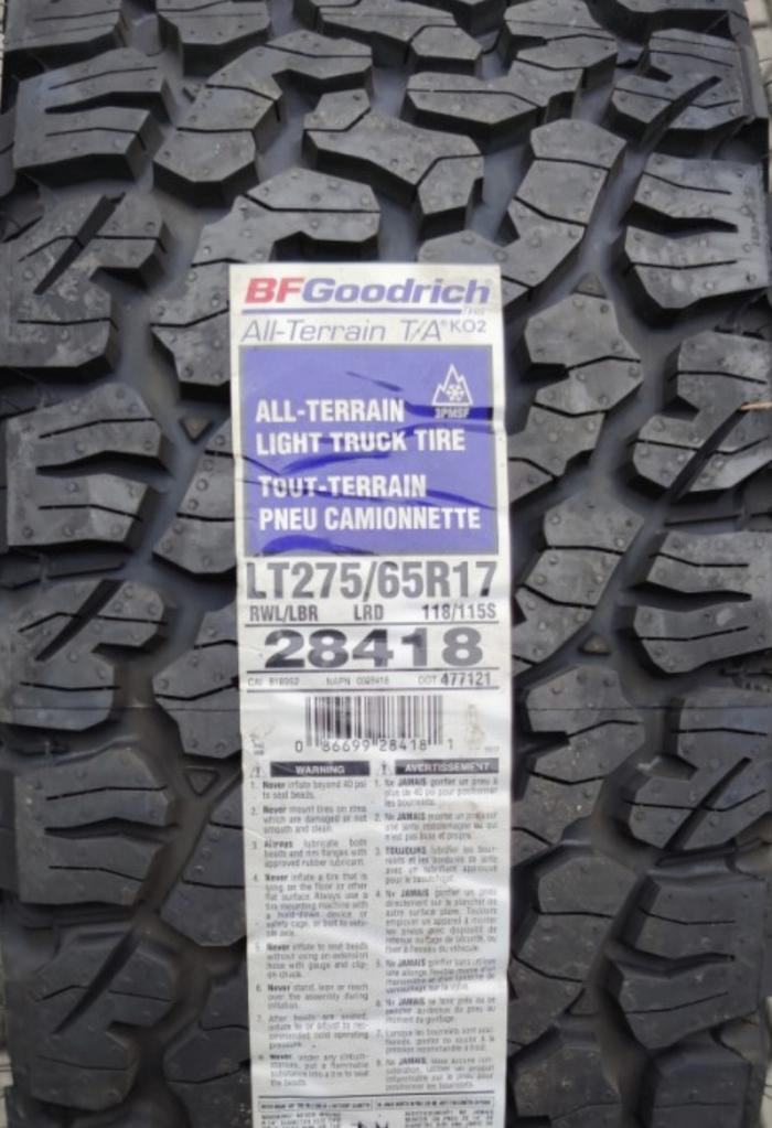 ban mobil bfgoodrich 275 65 17 AT KO2 275/65 r17 list putih 275/65r17