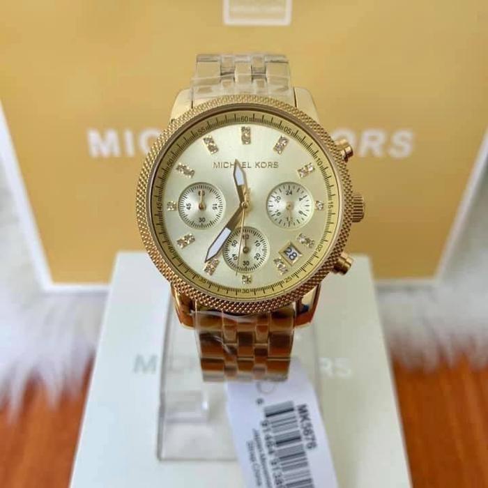 Jam Tangan Wanita MK5676 Gold 37mm original