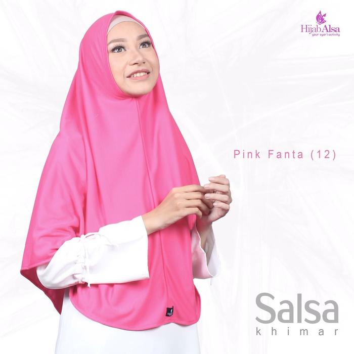 JILBAB BERGO KAOS INSTAN HIJAB ALSA KHIMAR SALSA NON PAD PINK FANTA