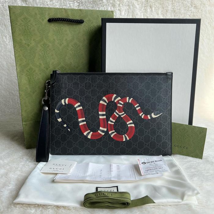 Gucci GG Kingsnake Clutch Authentic Original Clutch 100%