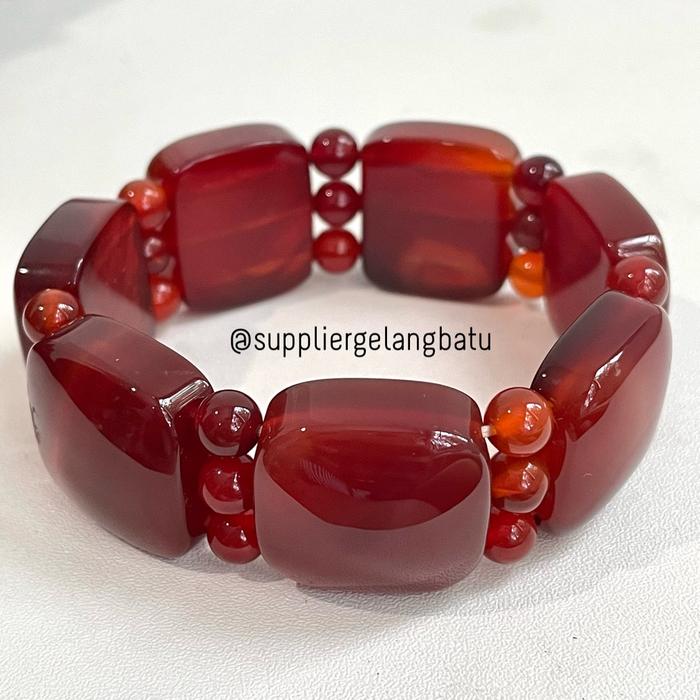 GELANG YAMAN AKIK KALIMANTAN MARTAPURA GIOK MERAH BATU ALAM ASLI