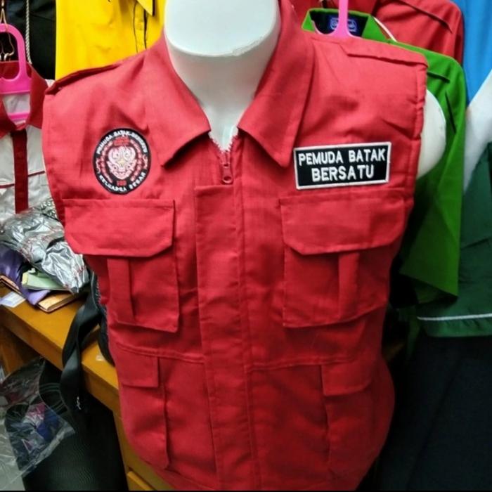 Rompi Batak Rompi Pemuda Batak Bersatu Full Atribut Merah