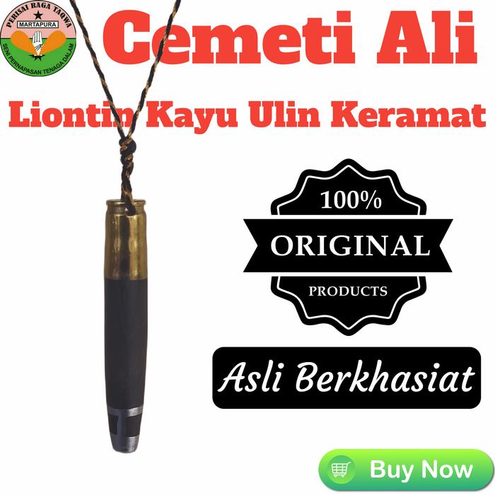 Kalung Pria Liontin Kayu Unik Cemeti Ali UK Aktif Asli Kalimantan