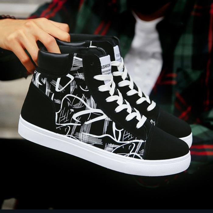 new sepatu pria boot simple man shoes motif