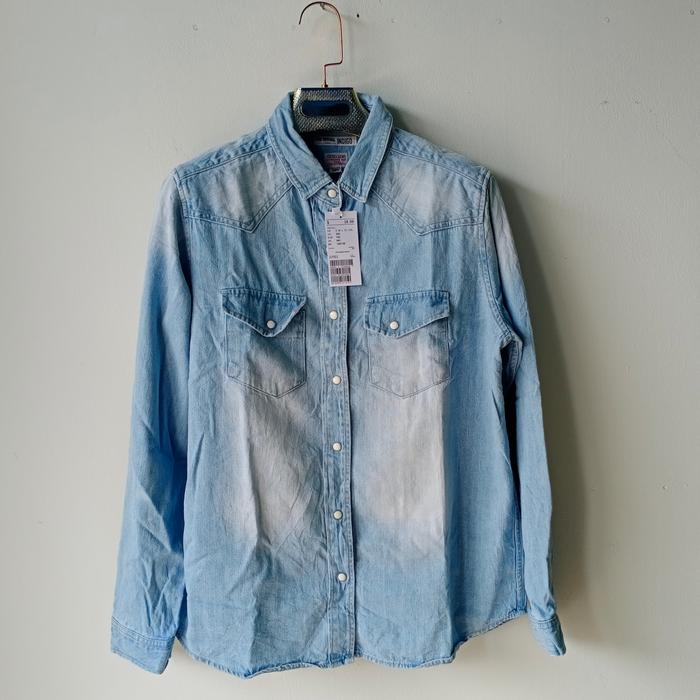 The original Indigo/kemeja denim wanita biru blitz second import